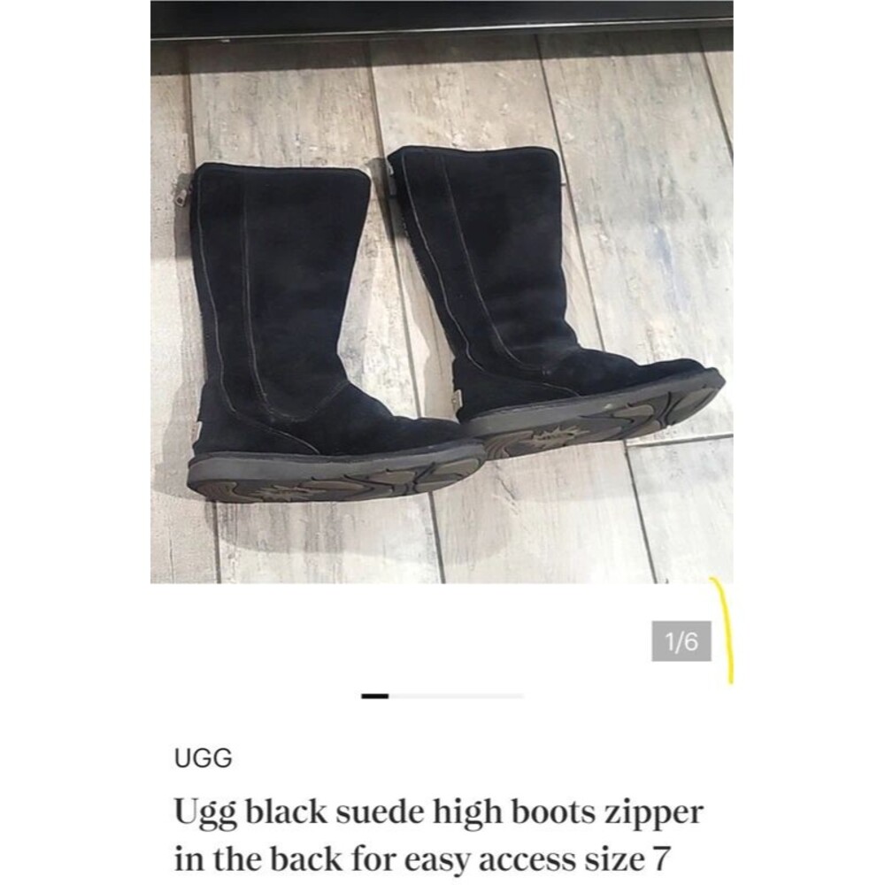 Uggs black tall boots with zipper size 7